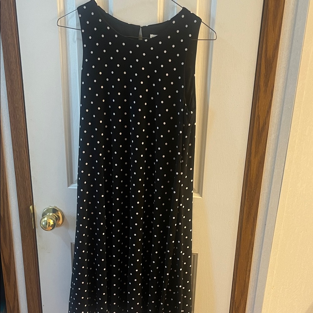 Black Polka Dot Sleeveless Dress